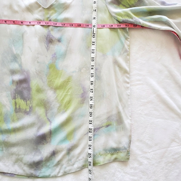 B NEW YORK Paint Splash Long Sleeve Pastel V-Neck Tunic Top--NWT--M - Picture 15 of 15